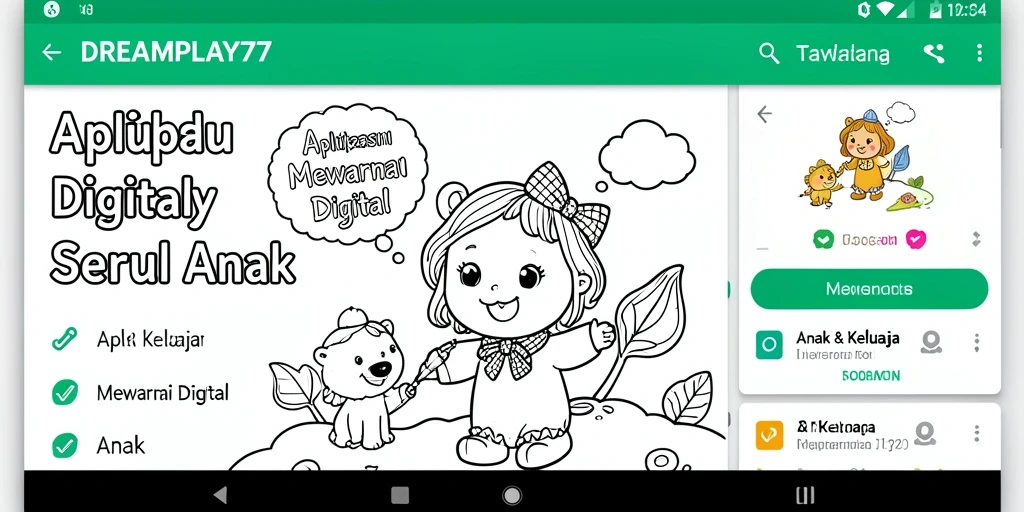 Antarmuka DREAMPLAY77 yang menarik dan interaktif untuk mewarnai digital.