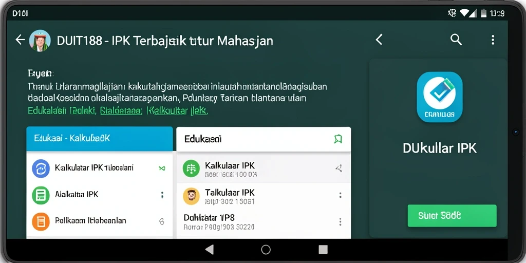 Antarmuka sederhana dan fungsional dari DUIT188 untuk Kalkulator IPK.