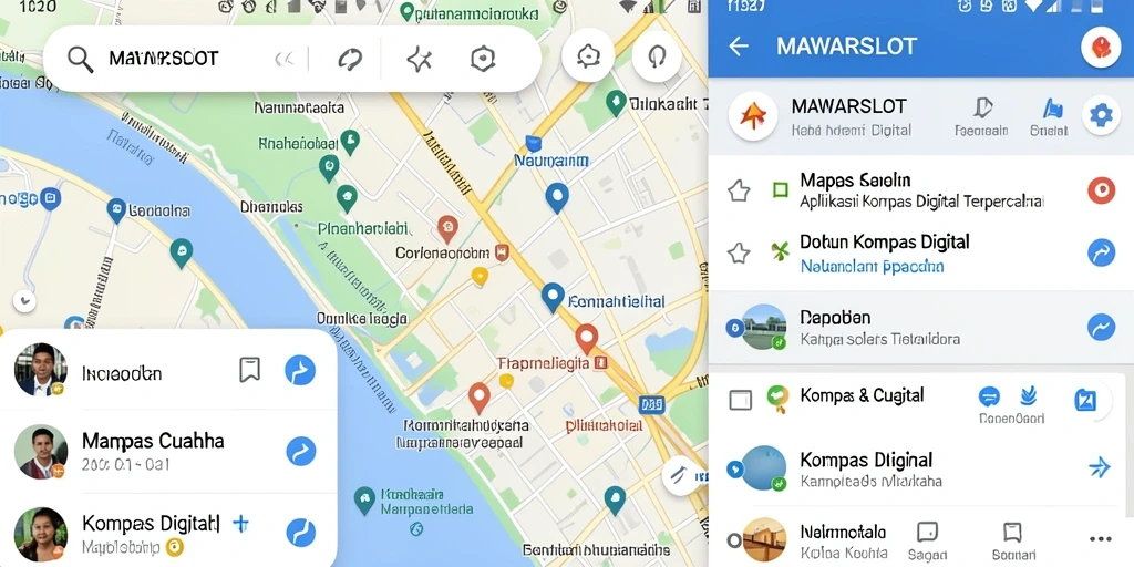Antarmuka kompas digital MAWARSLOT yang sederhana dan fungsional.