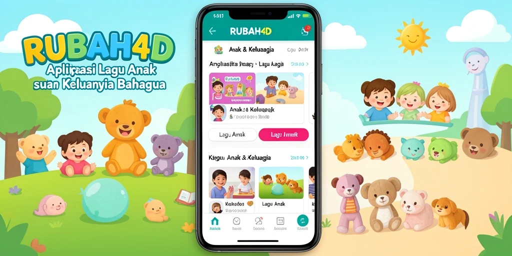 Tampilan antarmuka RUBAH4D dengan pilihan lagu anak yang berwarna-warni.