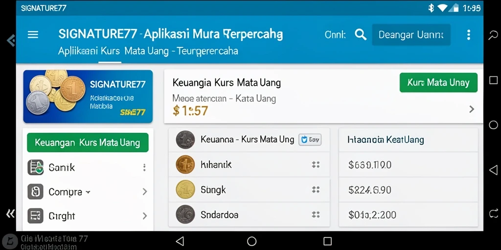 Tampilan antarmuka SIGNATURE77 yang sederhana dan informatif.