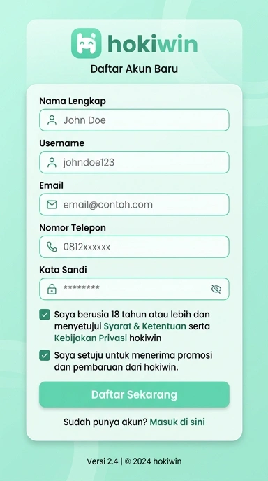 Panduan Lengkap Registrasi Akun Hokiwin